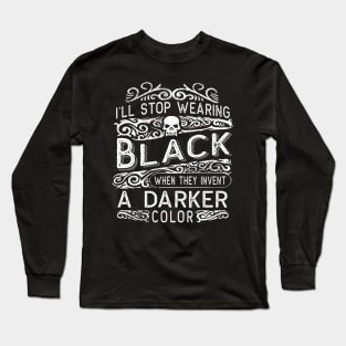 Goth Wearing Black Long Sleeve T-Shirt